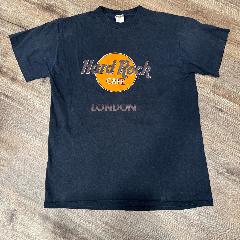 Vintage Hard Rock Cafe Black and Orange London Tee